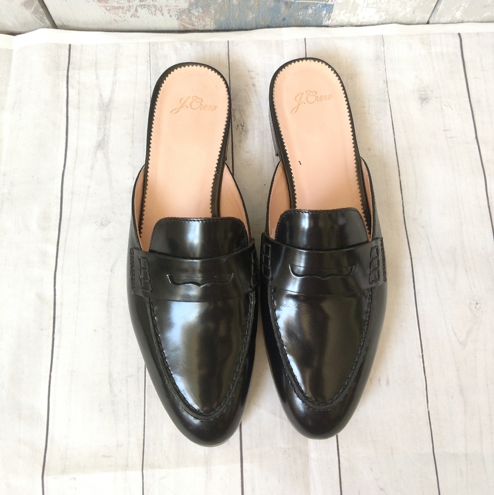 J. Crew Black Leather Mules - Picture 2 of 9